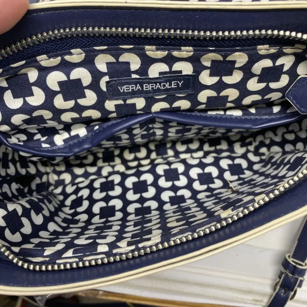 Vera Bradley Blue Crossbody Flap Bag Faux Leather